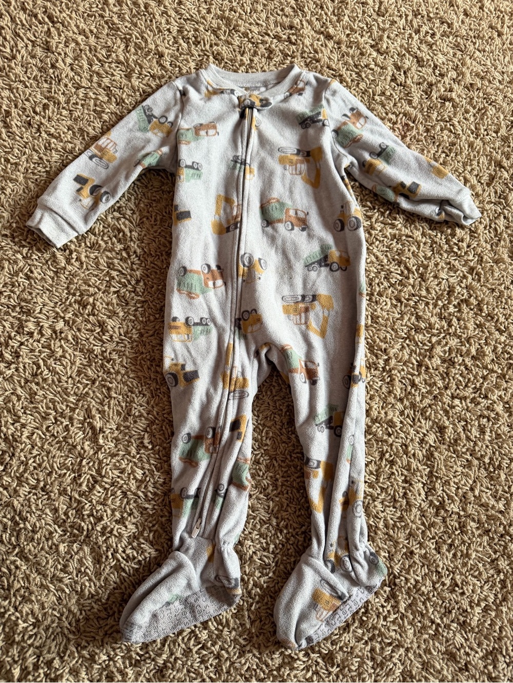 Carter’s Construction Fleece Footed Pajamas – Size 18M